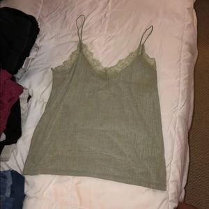 H&M light green lace tank top